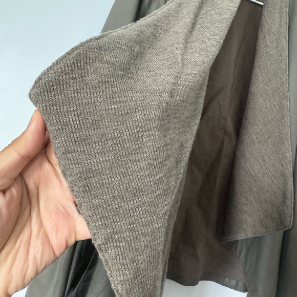 Vince Leather Jacket with Draped Collar - Picture 6 of 12